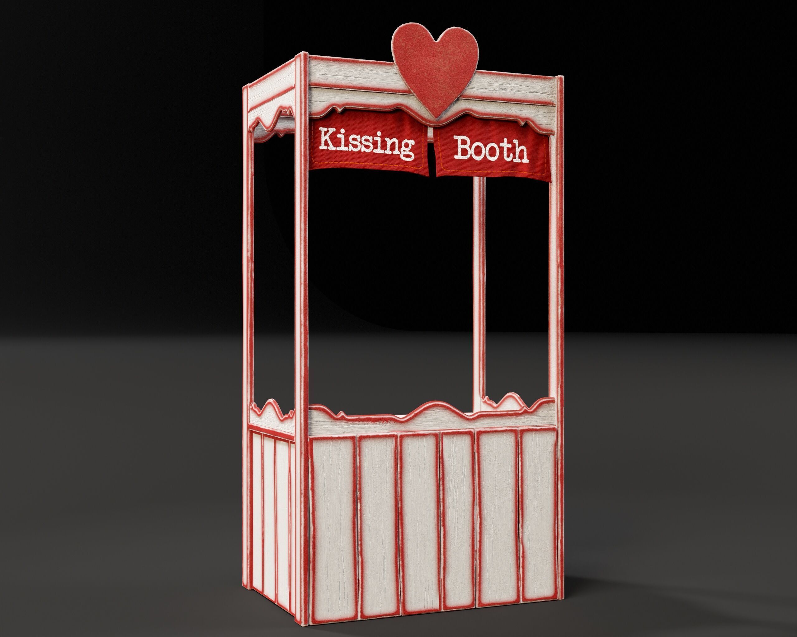 Kissing Booth Low-poly 3D model_6