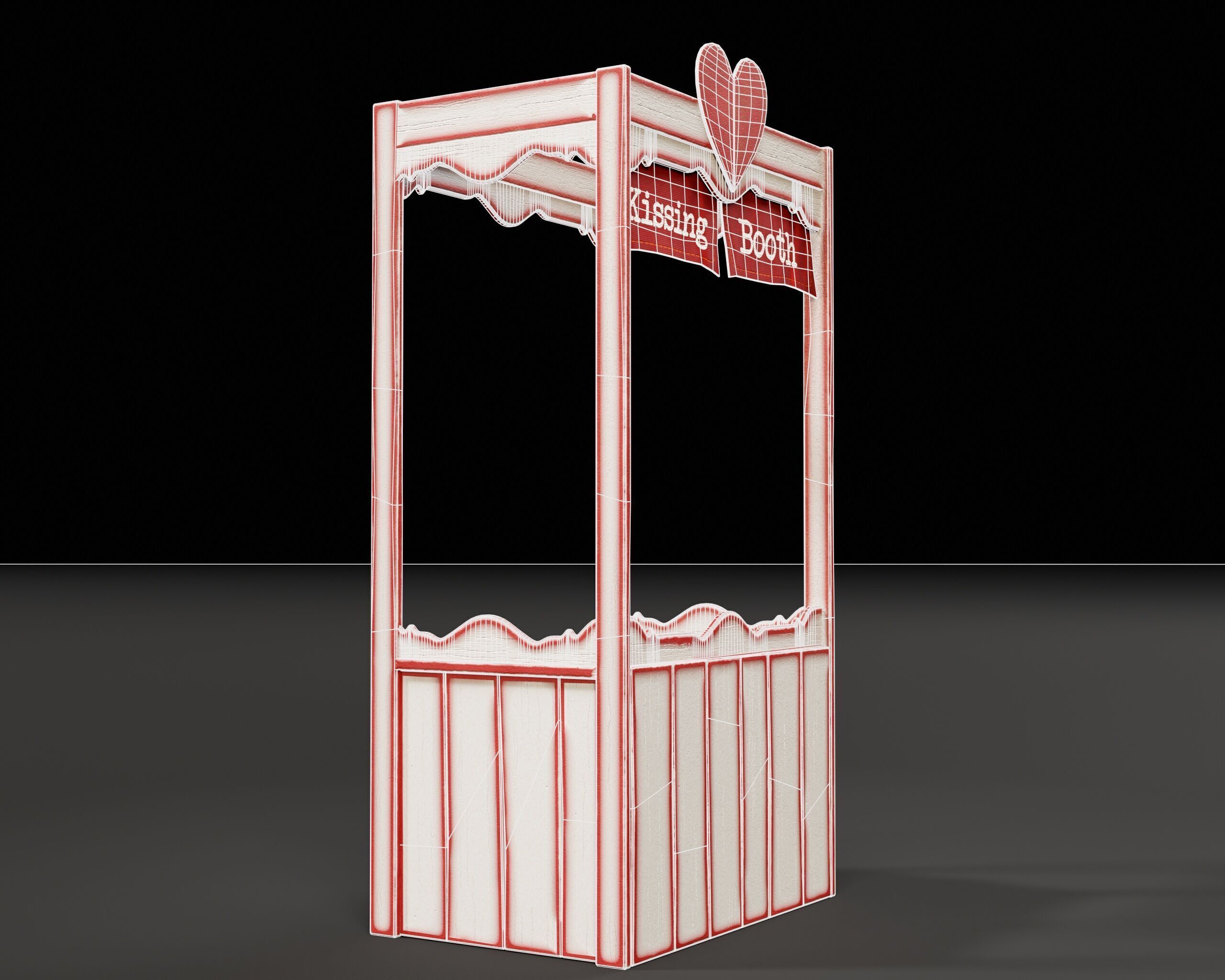 Kissing Booth Low-poly 3D model_9