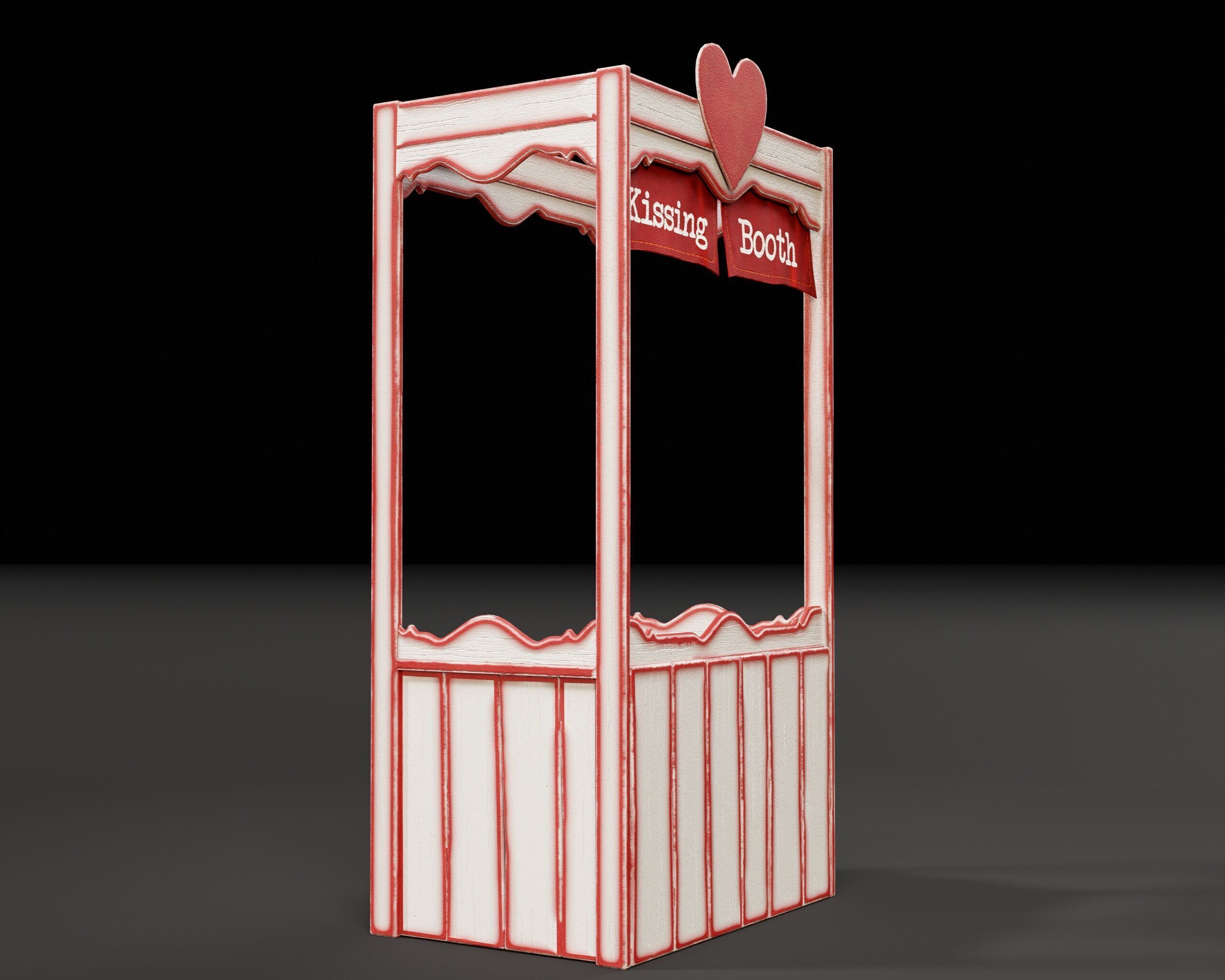 Kissing Booth Low-poly 3D model_8