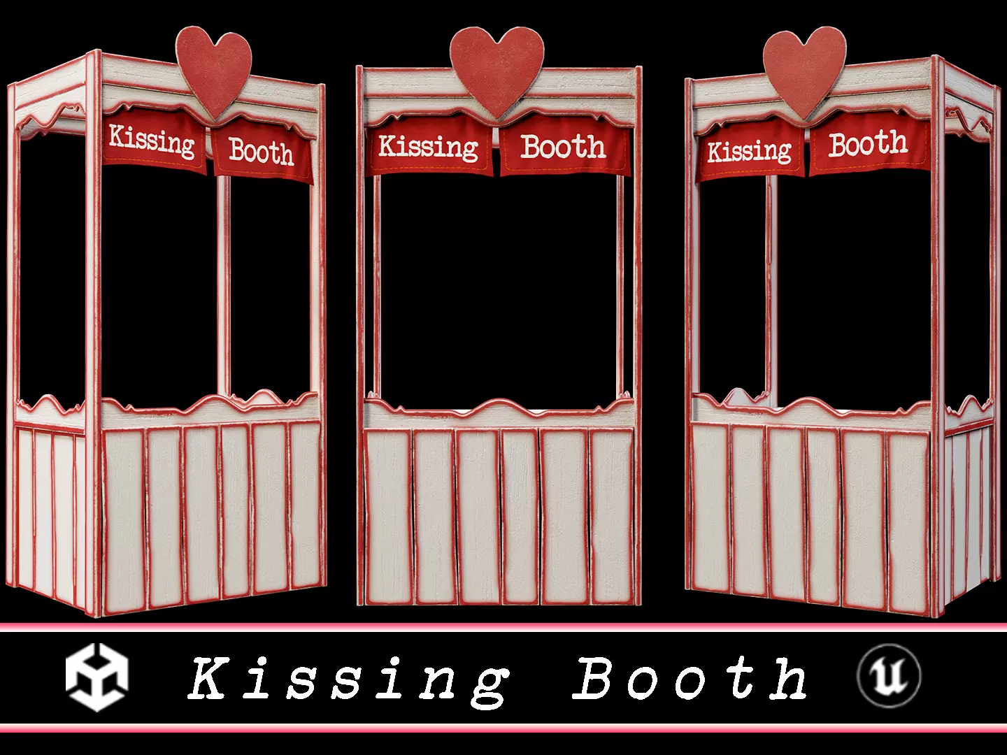 Kissing Booth Low-poly 3D model_0