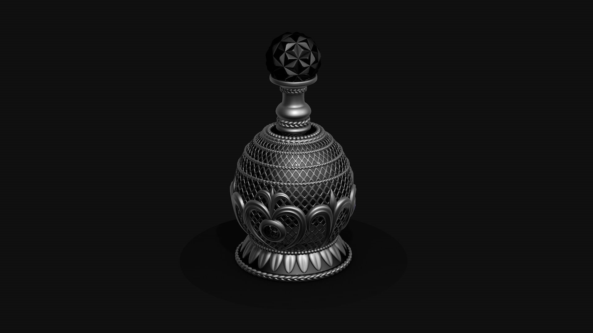 Vintage Perfume Bottle Red 3D model_4