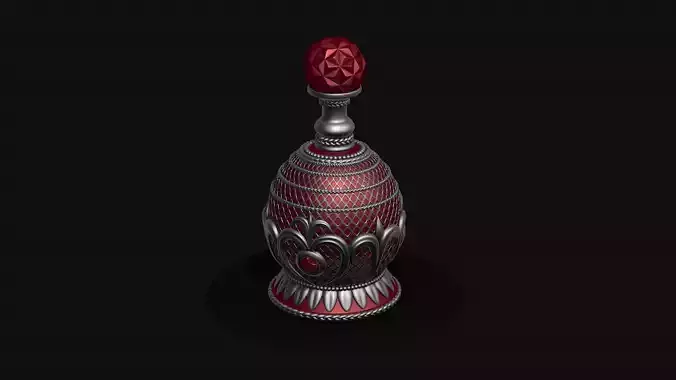 Vintage Perfume Bottle Red