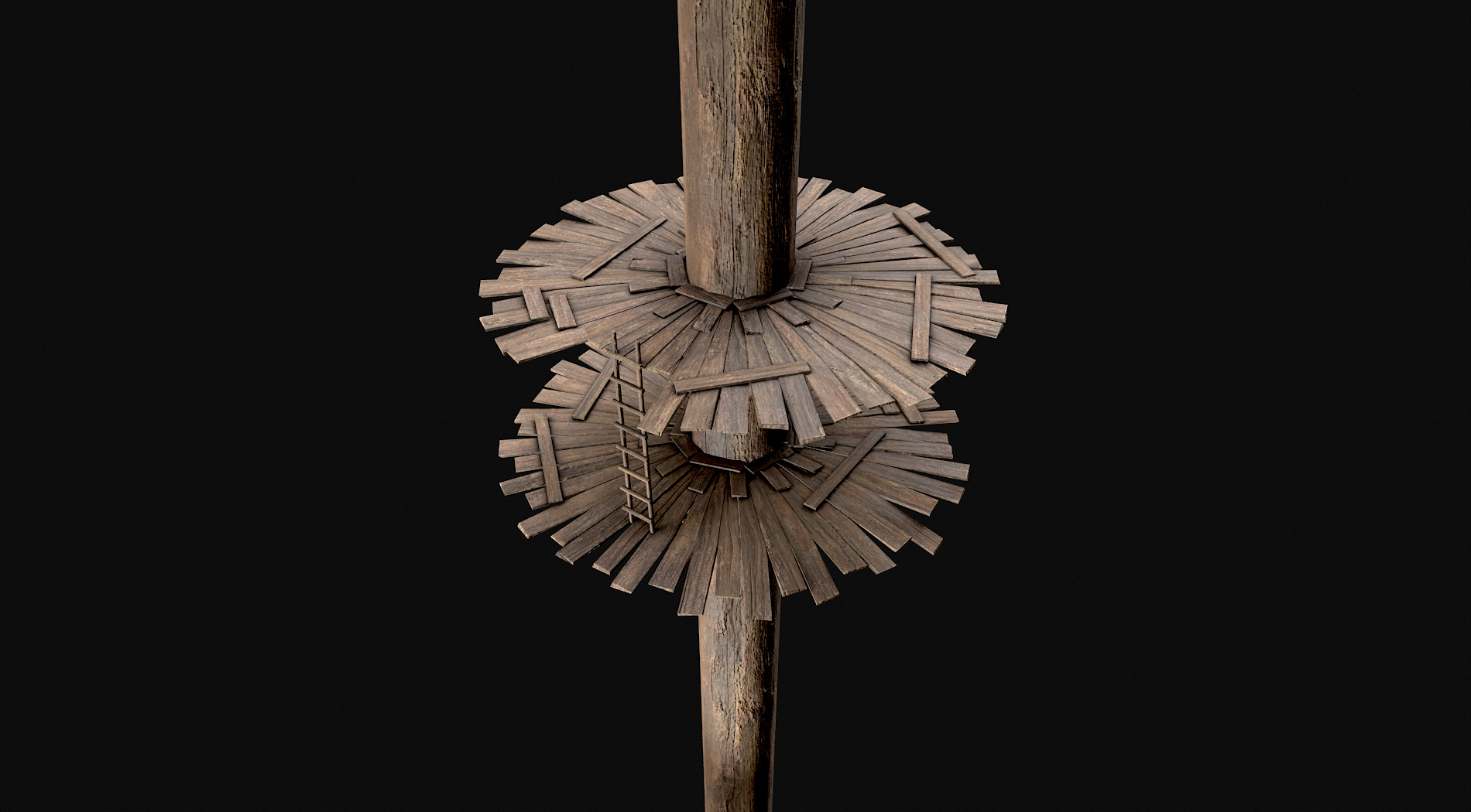 Wooden Tree House Shelters and Platforms 6  Low-poly 3D model_1