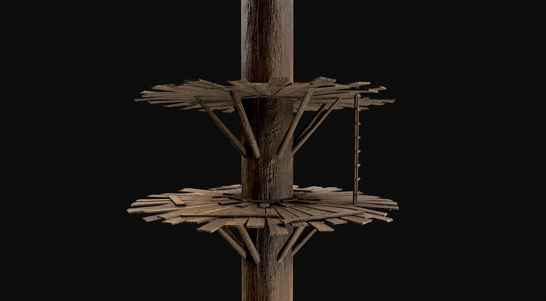 Wooden Tree House Shelters and Platforms 6  Low-poly 3D model_4