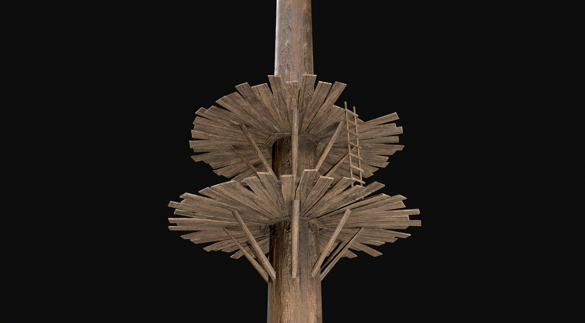 Wooden Tree House Shelters and Platforms 6  Low-poly 3D model_2