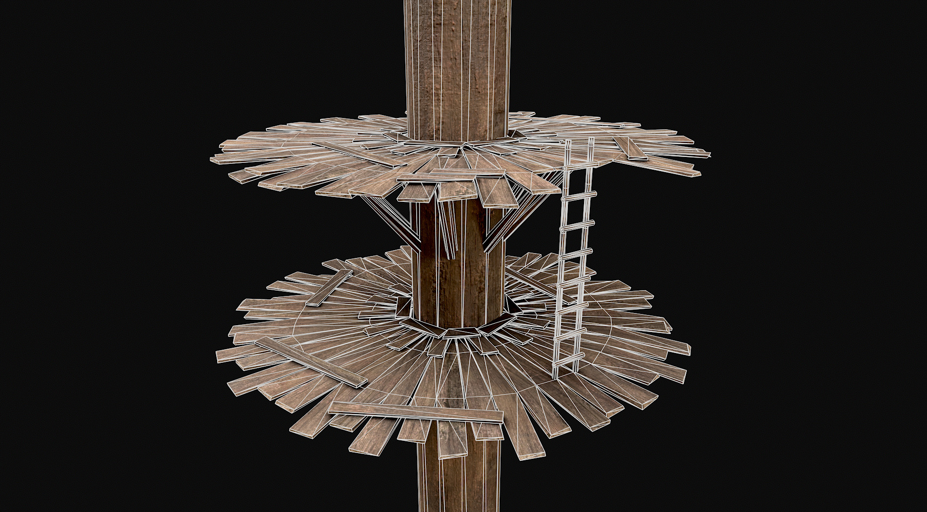 Wooden Tree House Shelters and Platforms 6  Low-poly 3D model_5