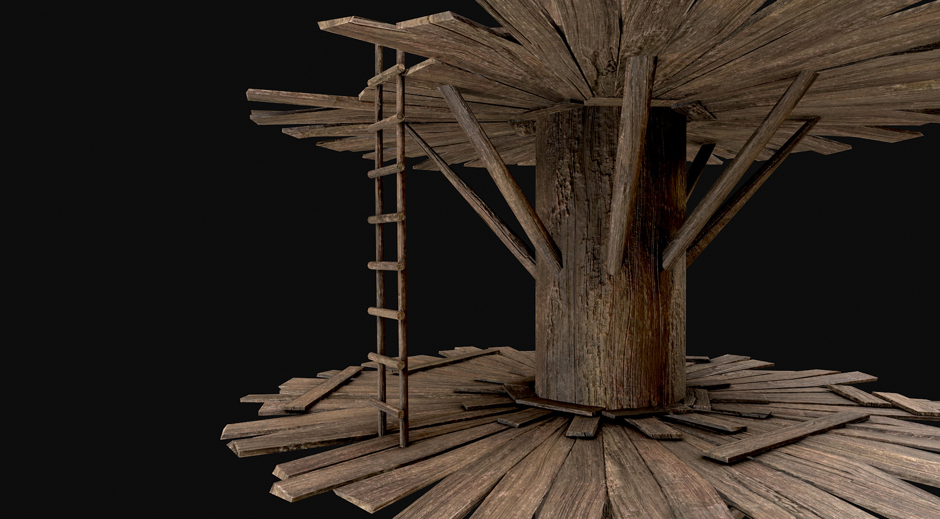 Wooden Tree House Shelters and Platforms 6  Low-poly 3D model_3