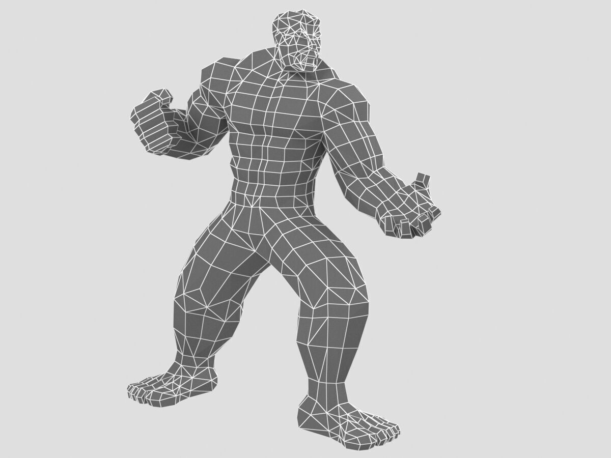 Hulk lowpoly stilyzed 3D model_2