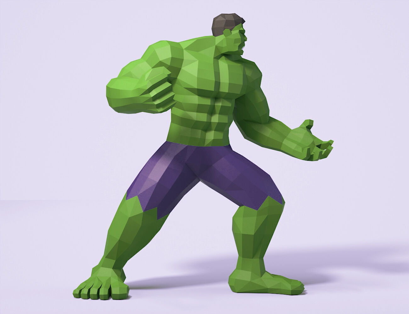 Hulk lowpoly stilyzed 3D model_1