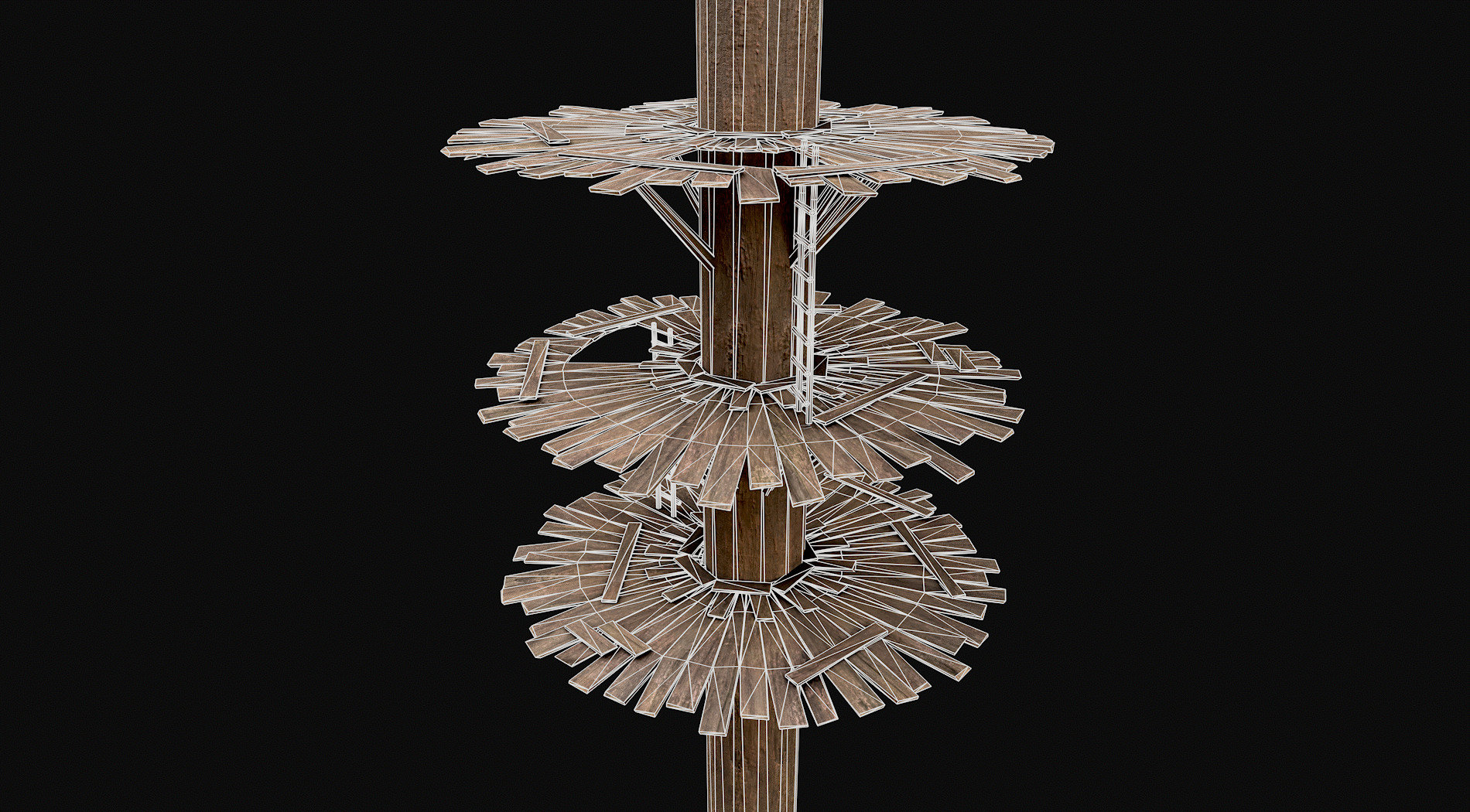 Wooden Tree House Shelters and Platforms 7 Low-poly 3D model_5