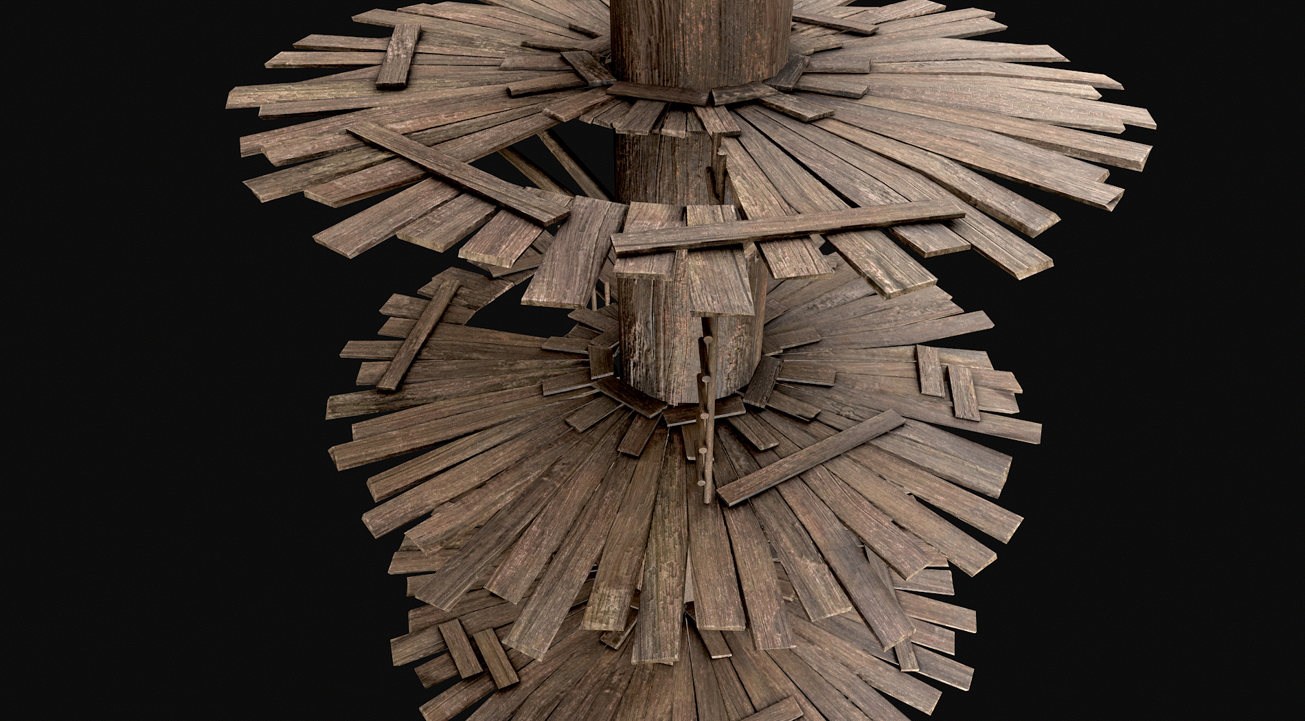 Wooden Tree House Shelters and Platforms 7 Low-poly 3D model_4