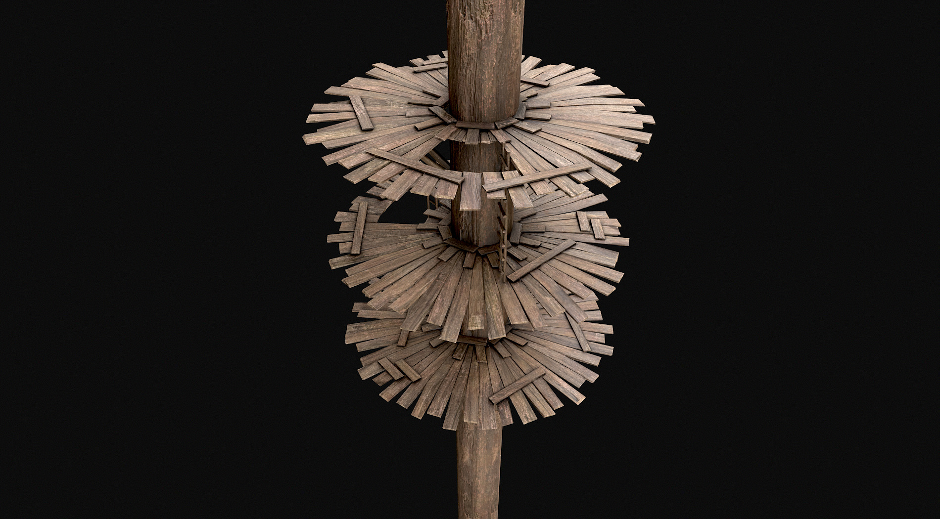 Wooden Tree House Shelters and Platforms 7 Low-poly 3D model_2