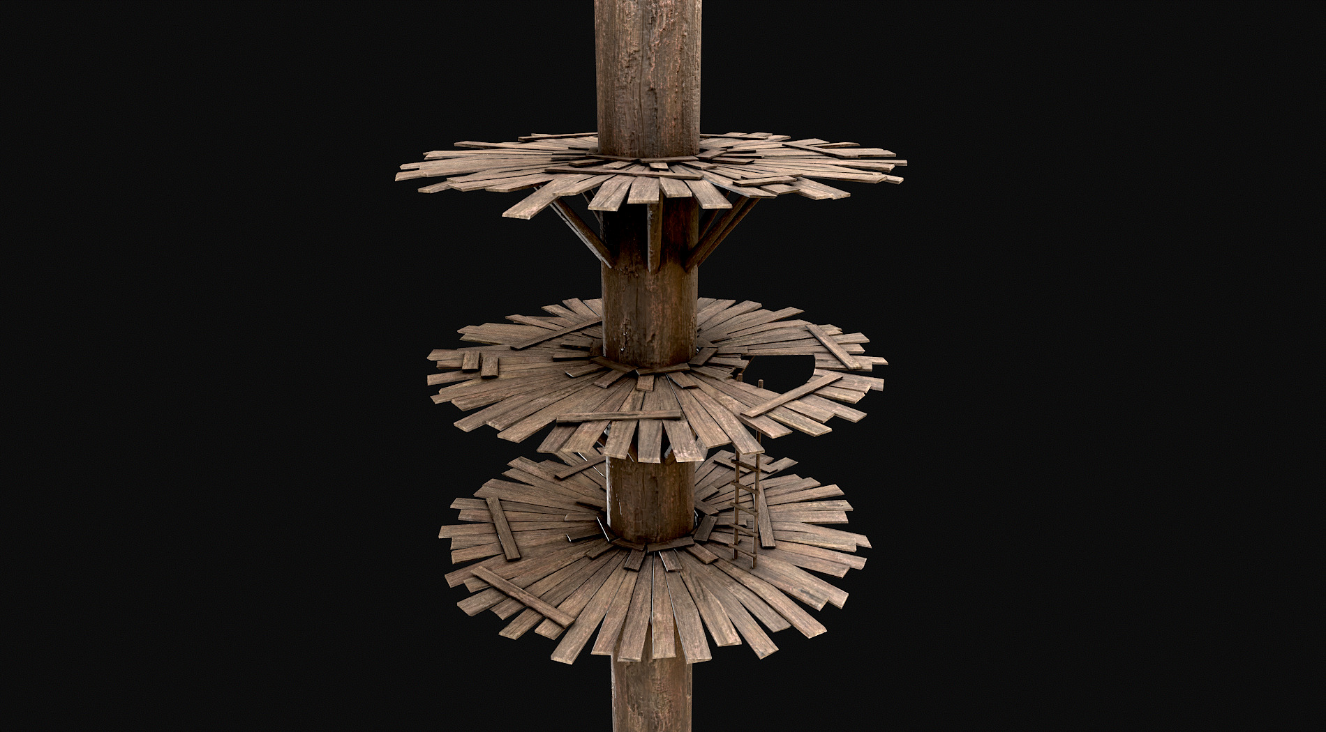 Wooden Tree House Shelters and Platforms 7 Low-poly 3D model_1