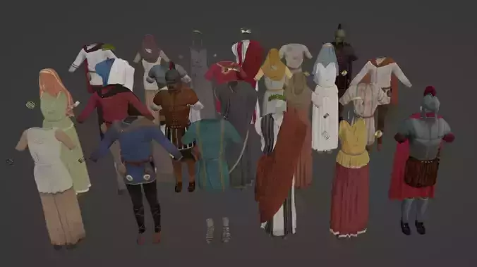 Low Poly Roman Clothing Collection 