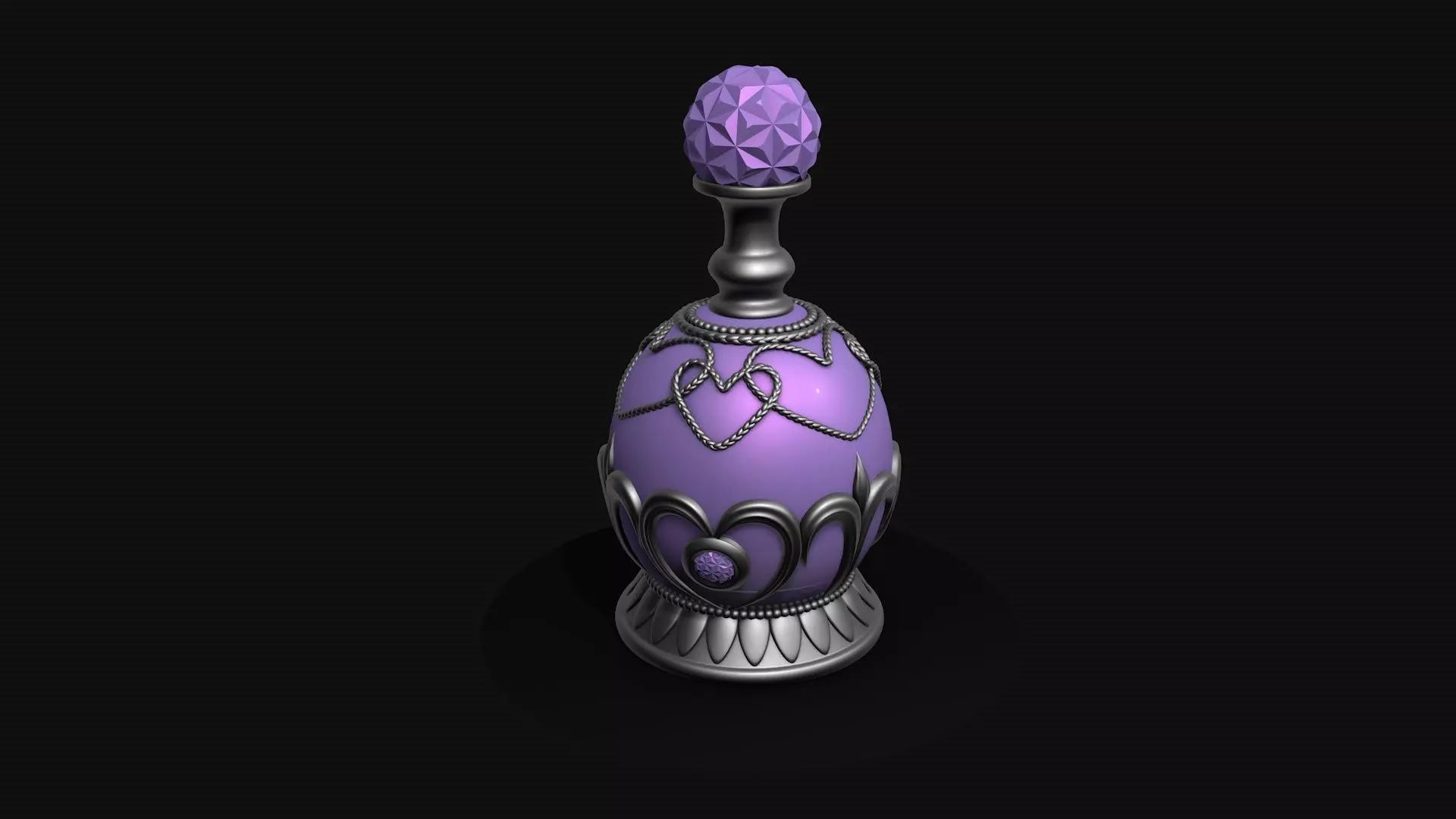 Vintage Perfume Bottle Pink 3D model_0