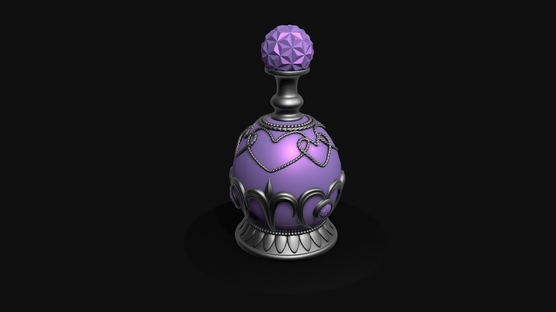 Vintage Perfume Bottle Pink 3D model_1