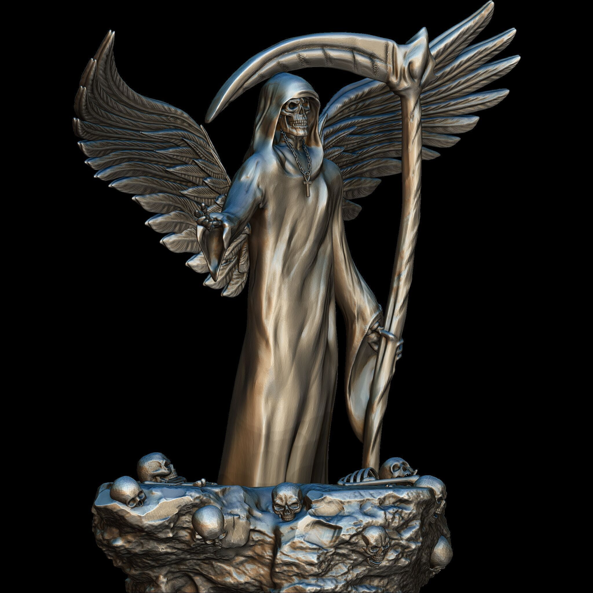 Grim Reaper Figure STL file for 3D print model_14