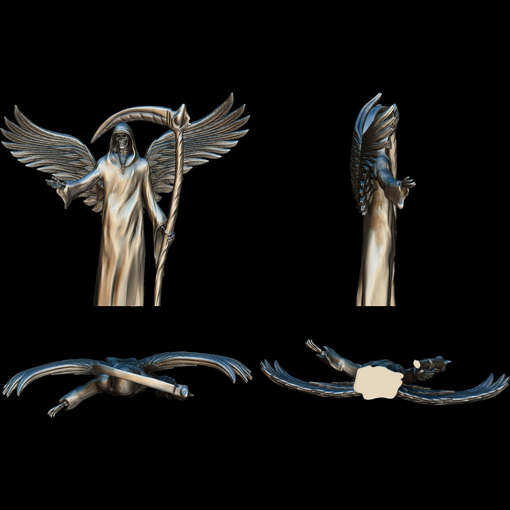 Grim Reaper Figure STL file for 3D print model_8