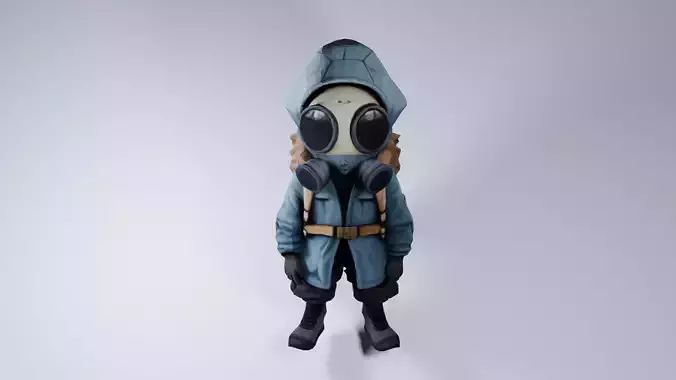 Wasteland Survivor 3D Model - NPC with Gas Mask