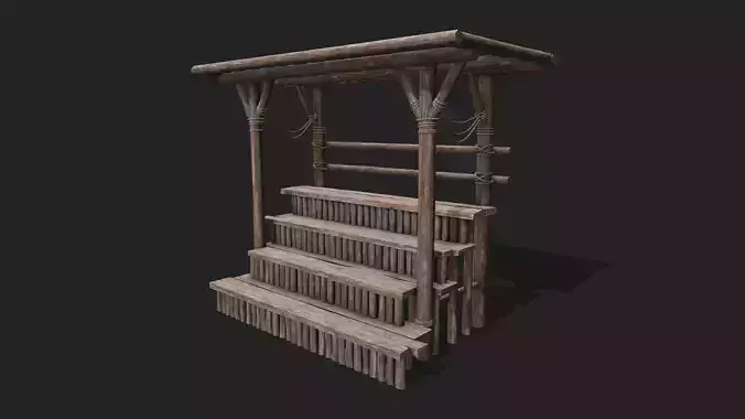 Medieval Wooden Bleacher Tribune 1