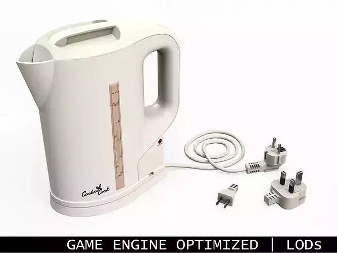 2000s Electric Kettle Clean Hero Asset Low-poly 3D model