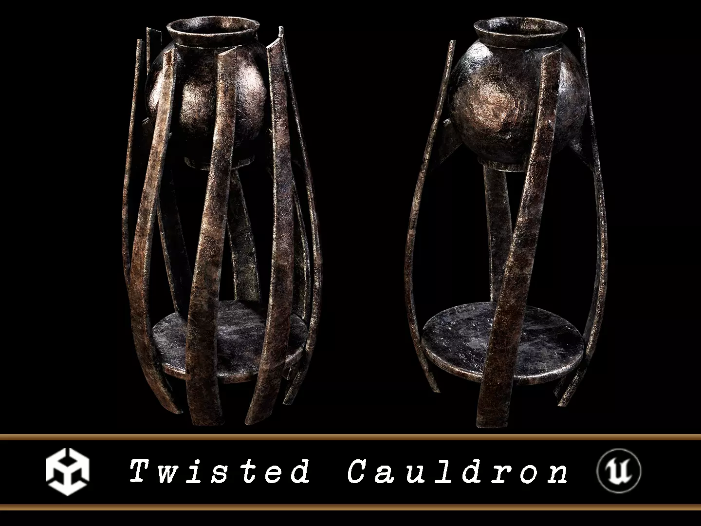 Twisted Cauldrons Low-poly 3D model_0