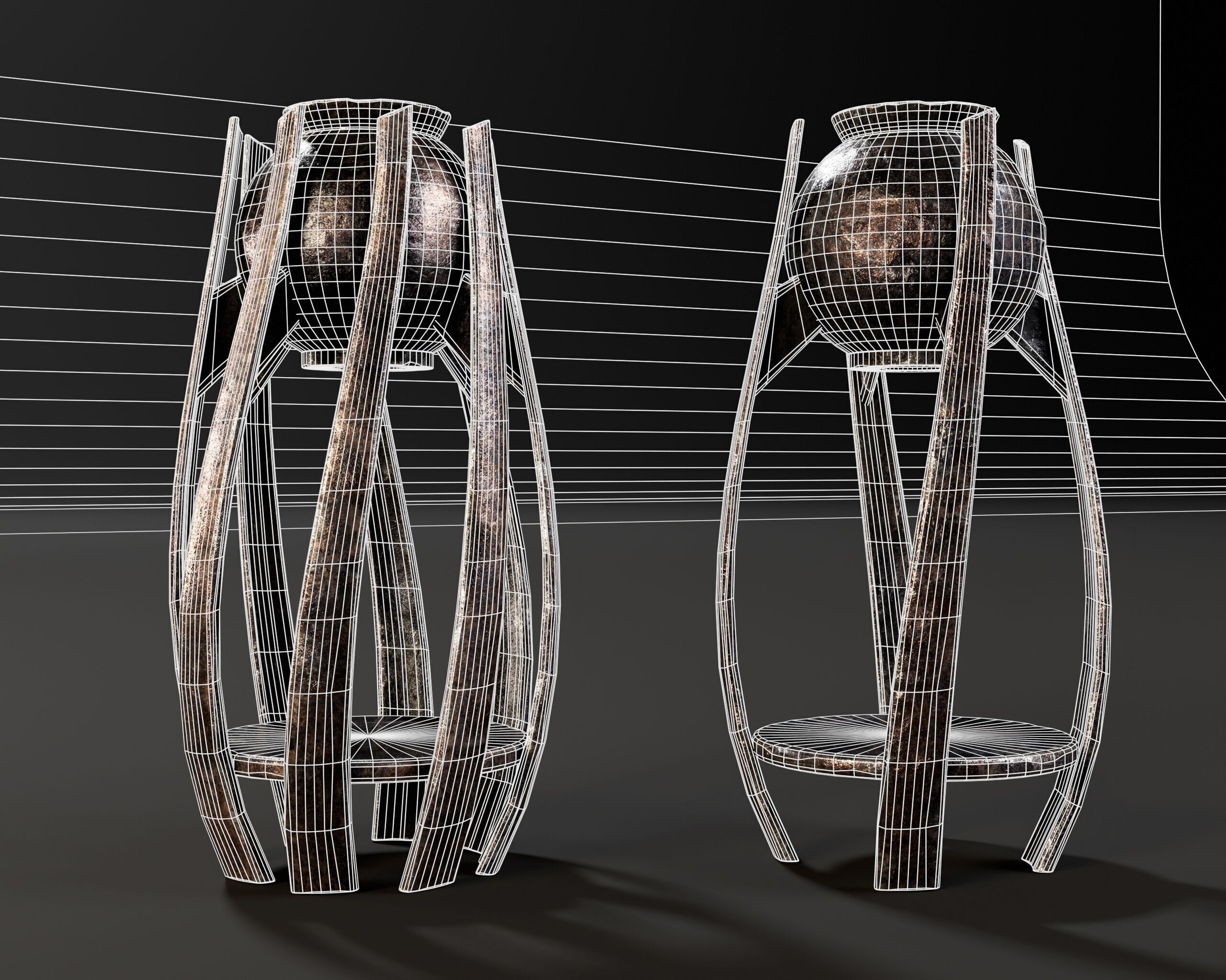 Twisted Cauldrons Low-poly 3D model_5