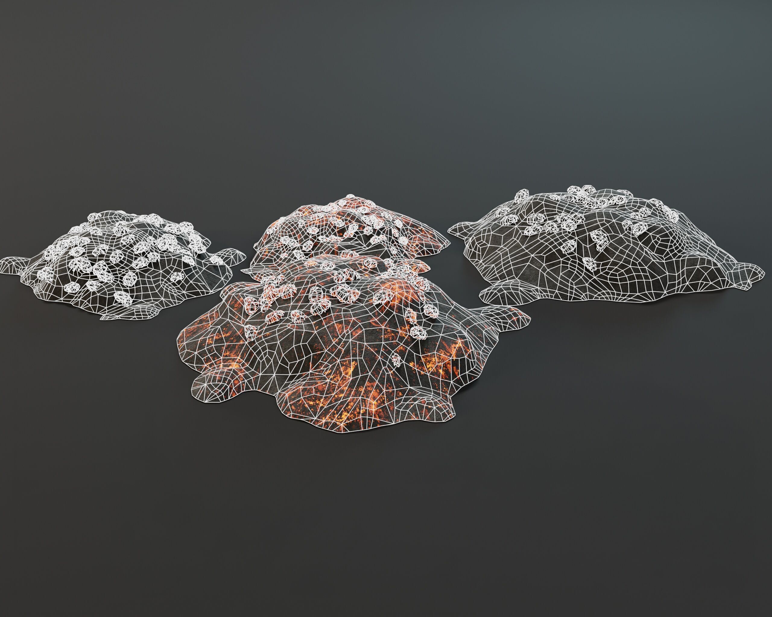 Pile of Coal Low-poly 3D model_9