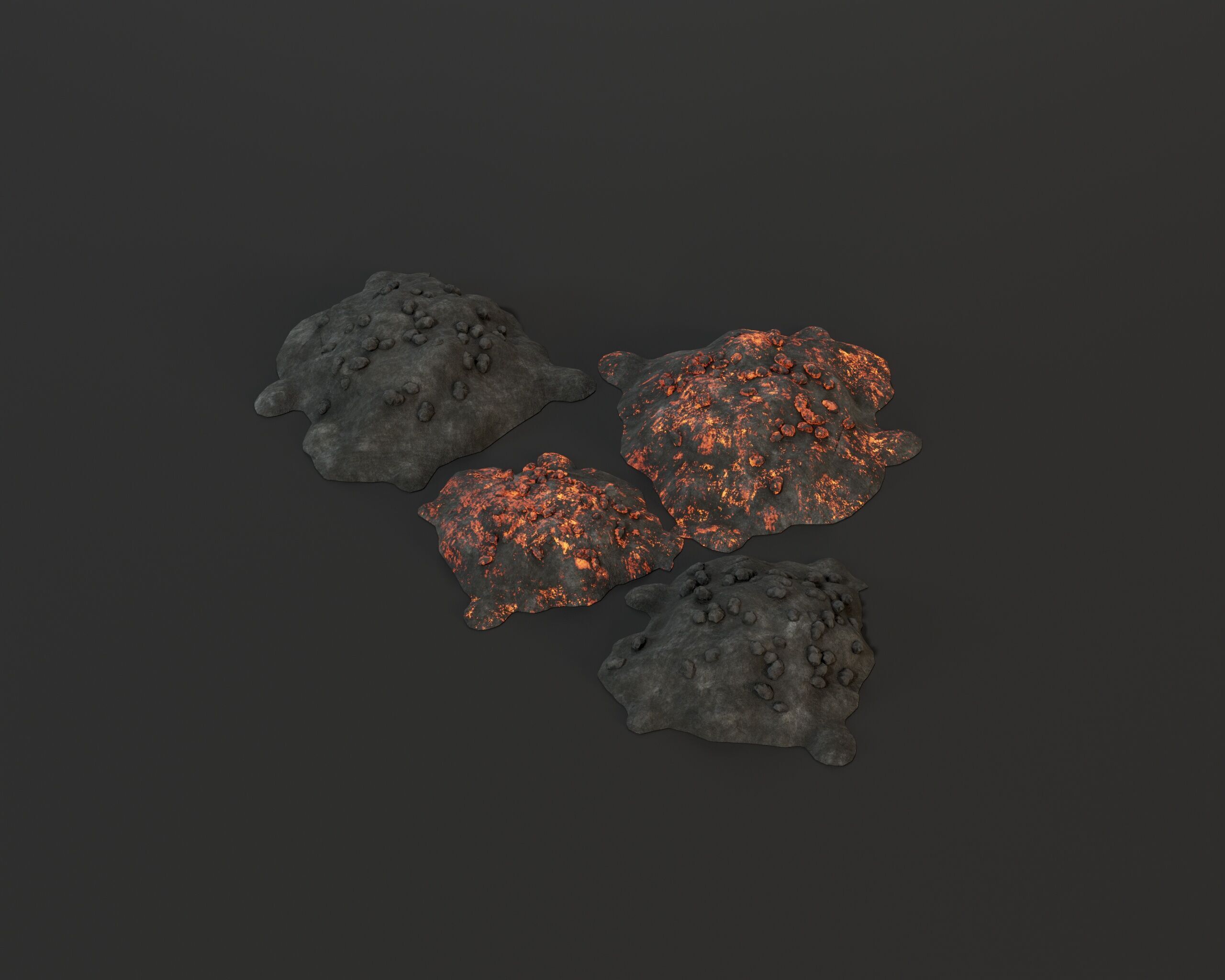 Pile of Coal Low-poly 3D model_12