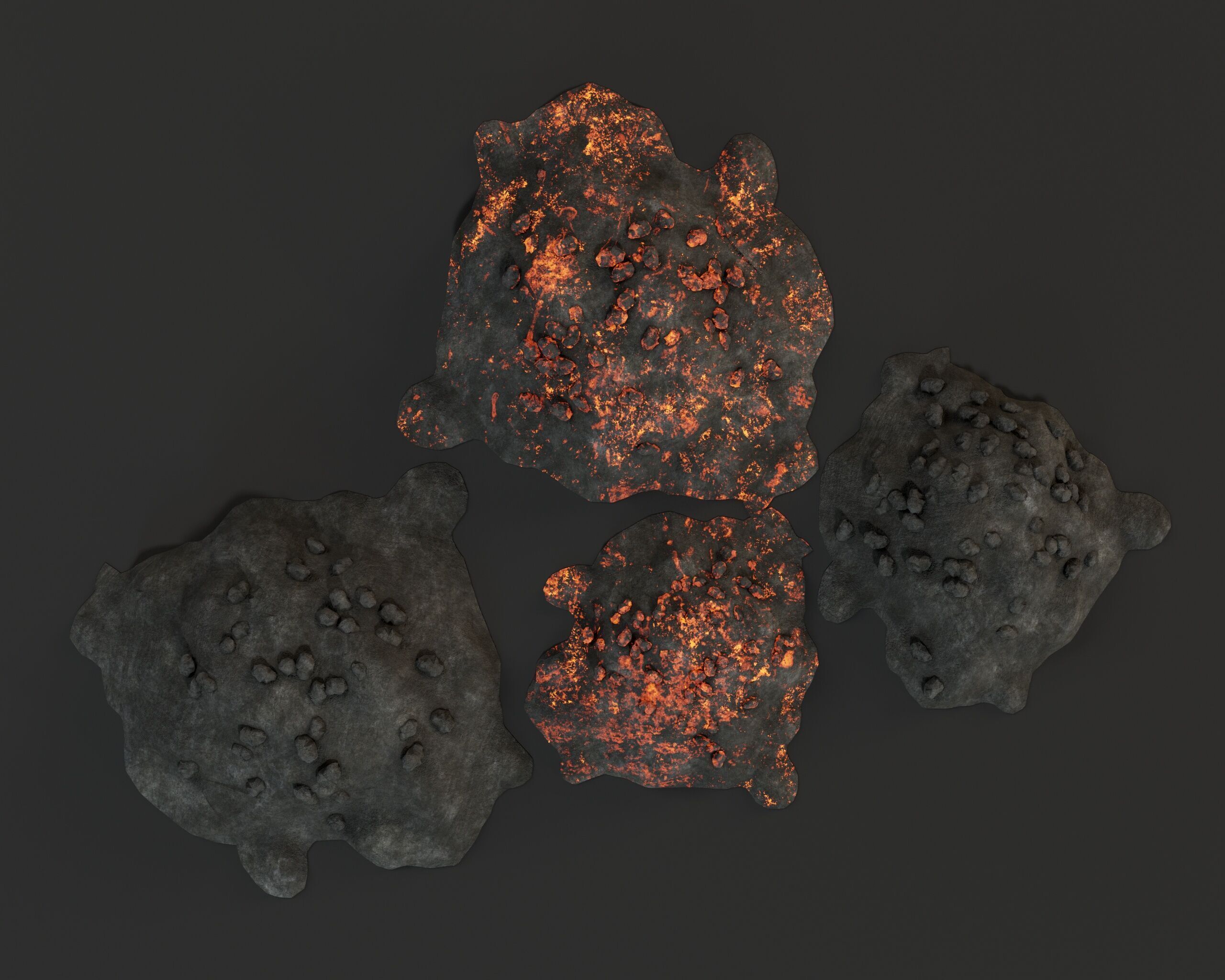 Pile of Coal Low-poly 3D model_4