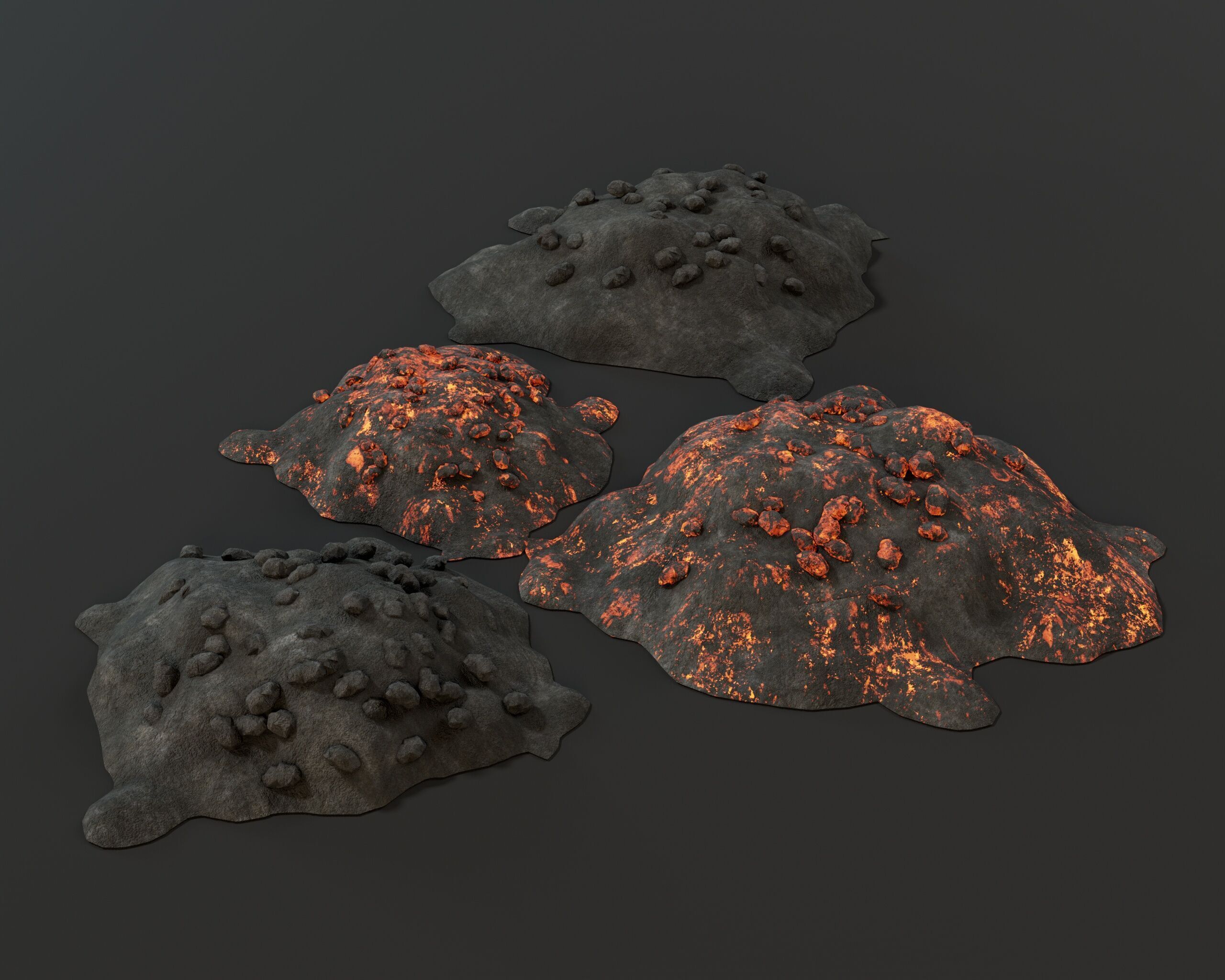 Pile of Coal Low-poly 3D model_10