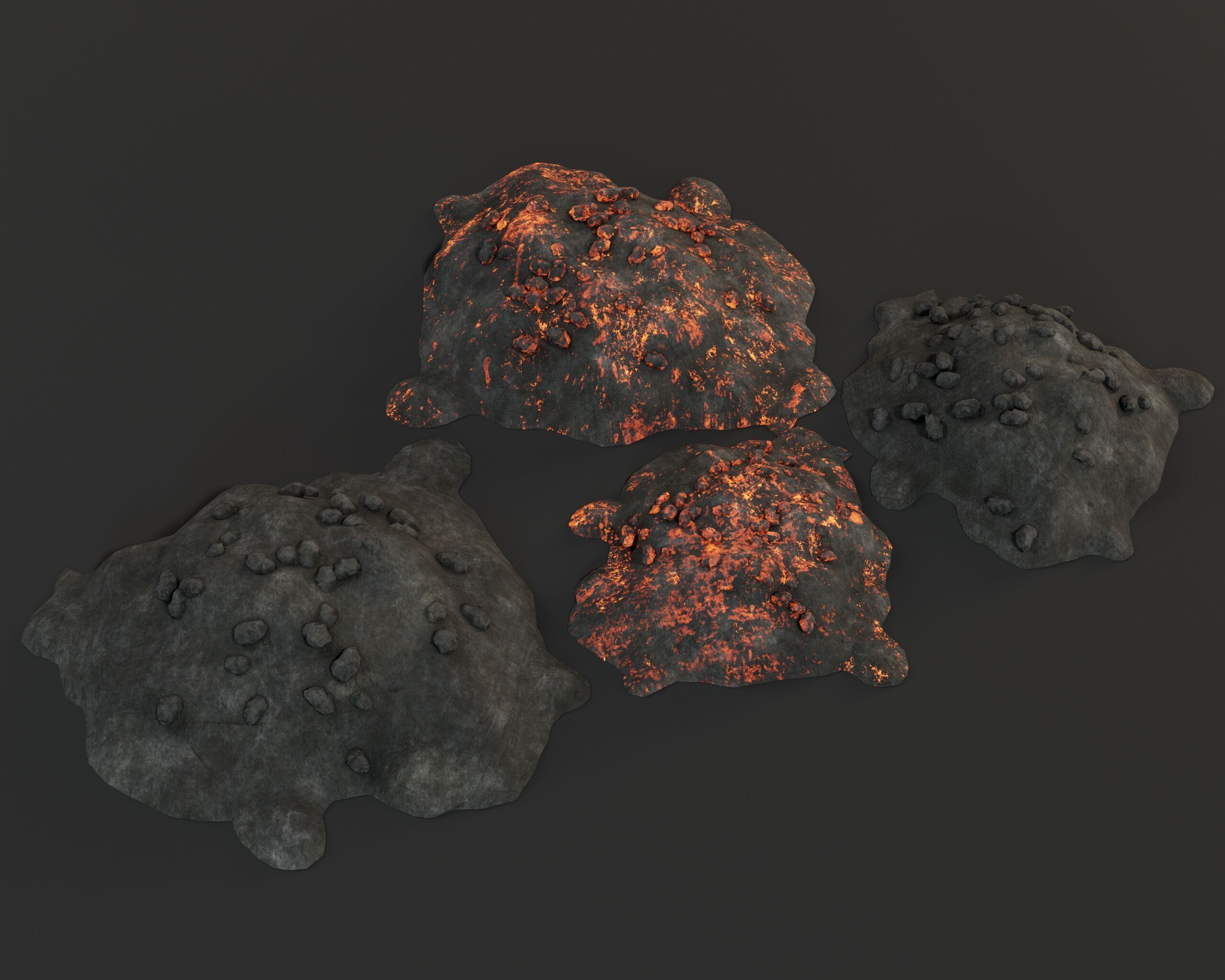 Pile of Coal Low-poly 3D model_2