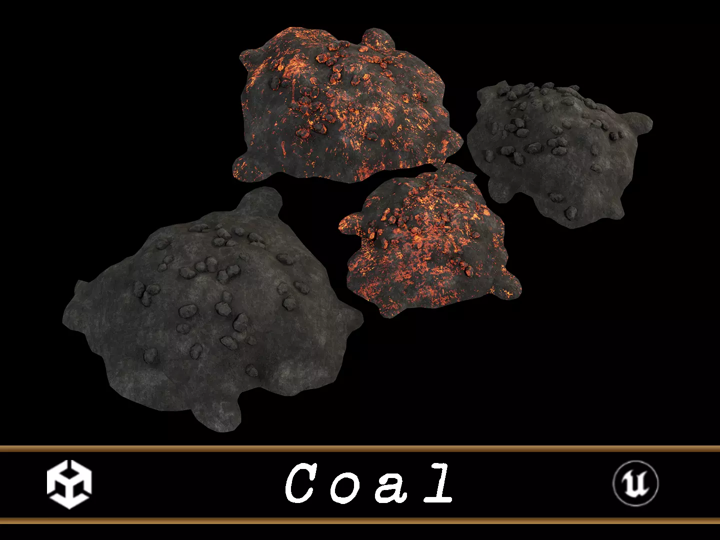 Pile of Coal Low-poly 3D model_0