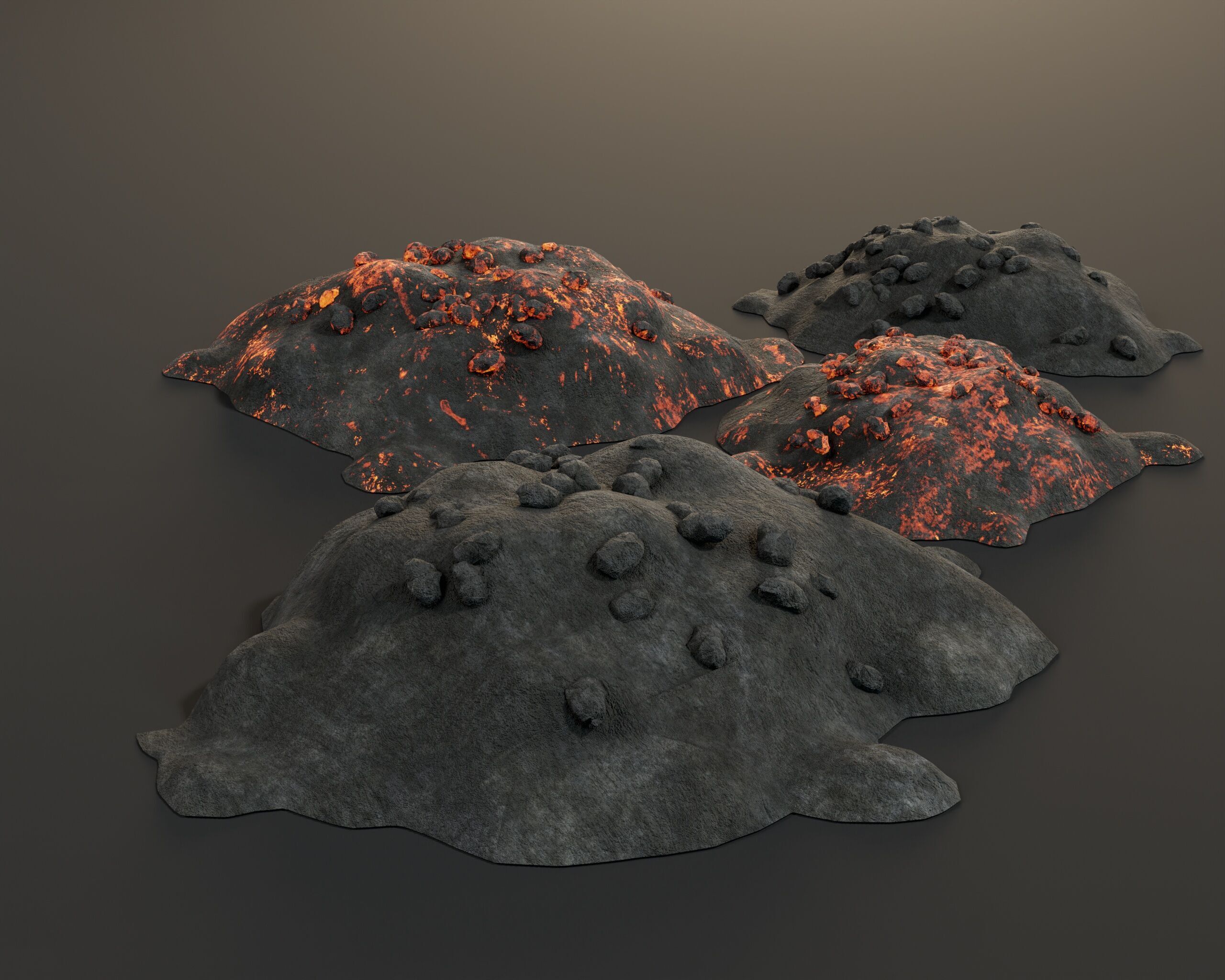 Pile of Coal Low-poly 3D model_6