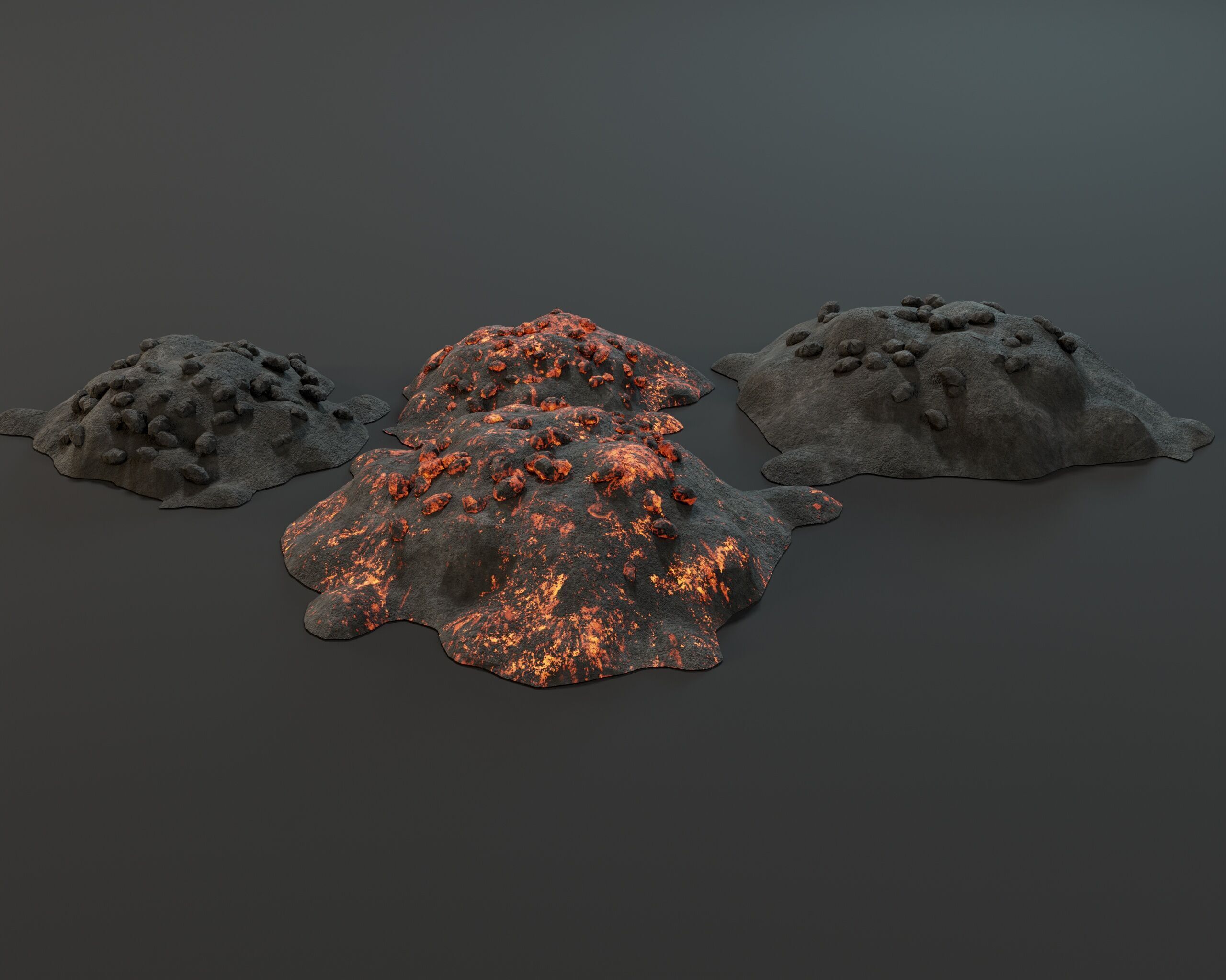 Pile of Coal Low-poly 3D model_8