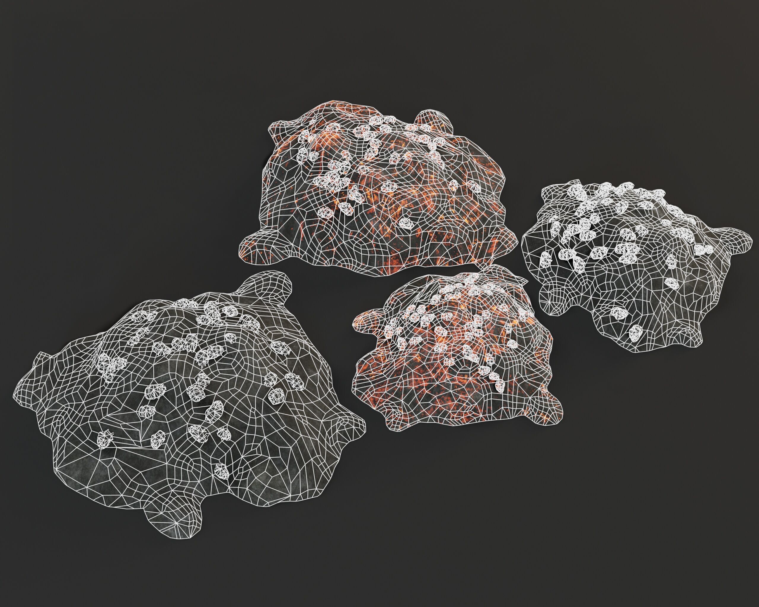 Pile of Coal Low-poly 3D model_3