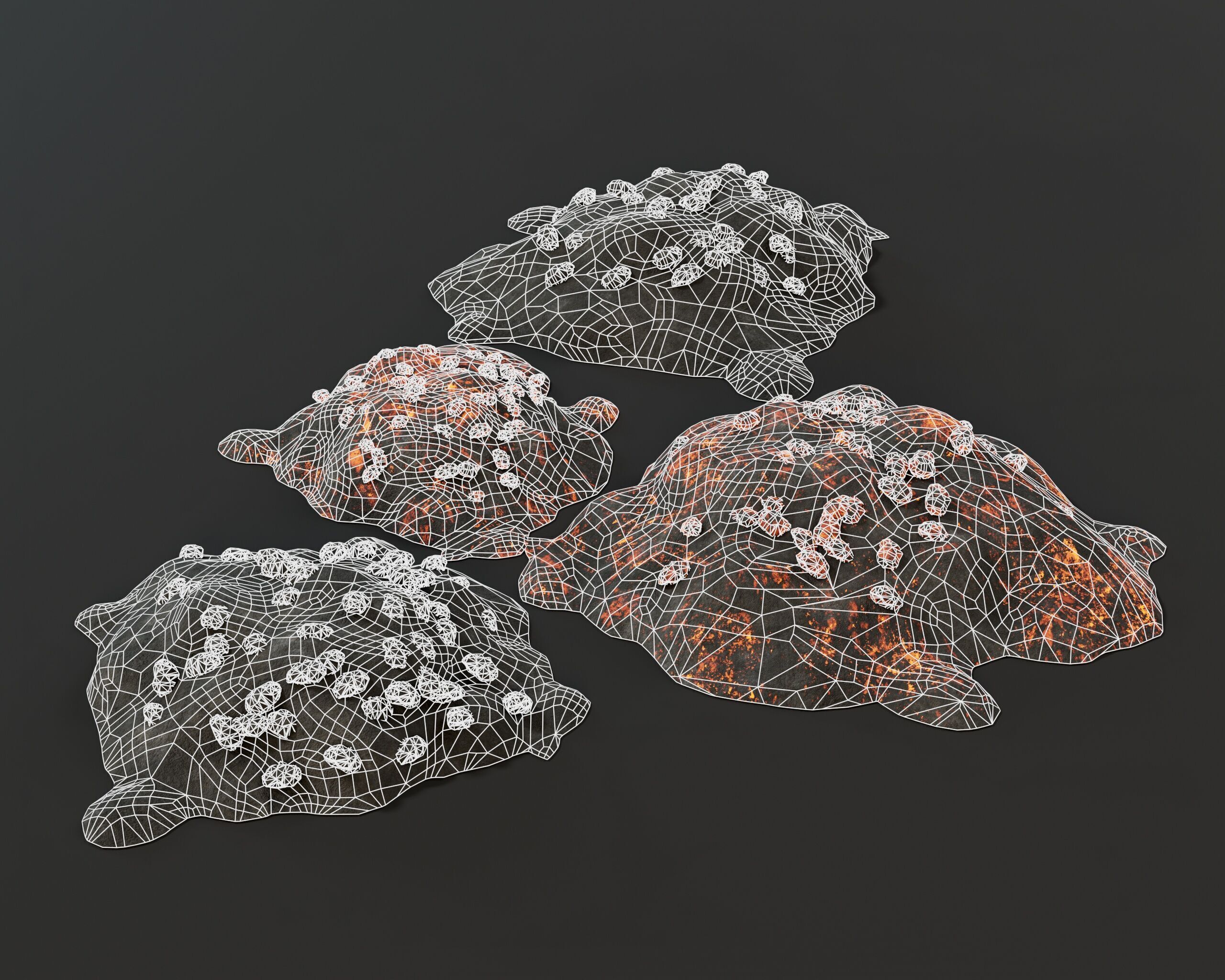 Pile of Coal Low-poly 3D model_11