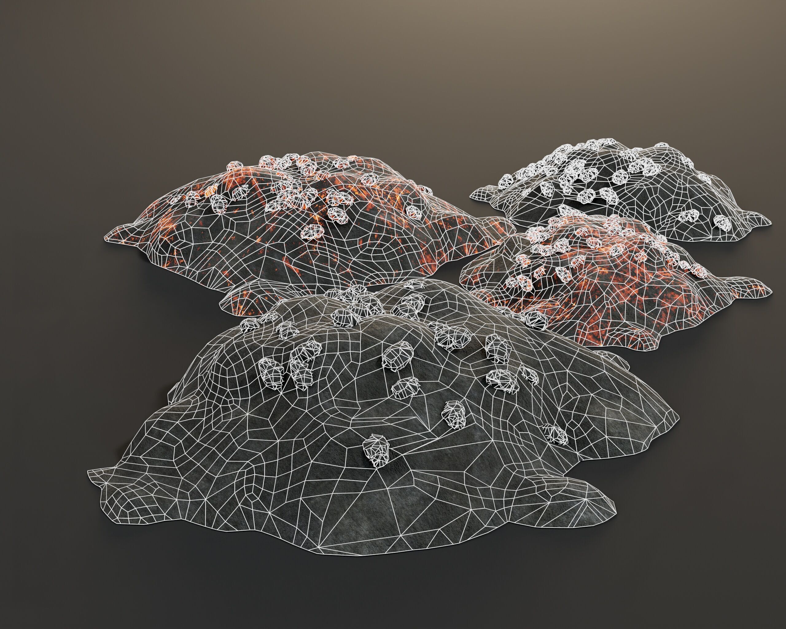 Pile of Coal Low-poly 3D model_7