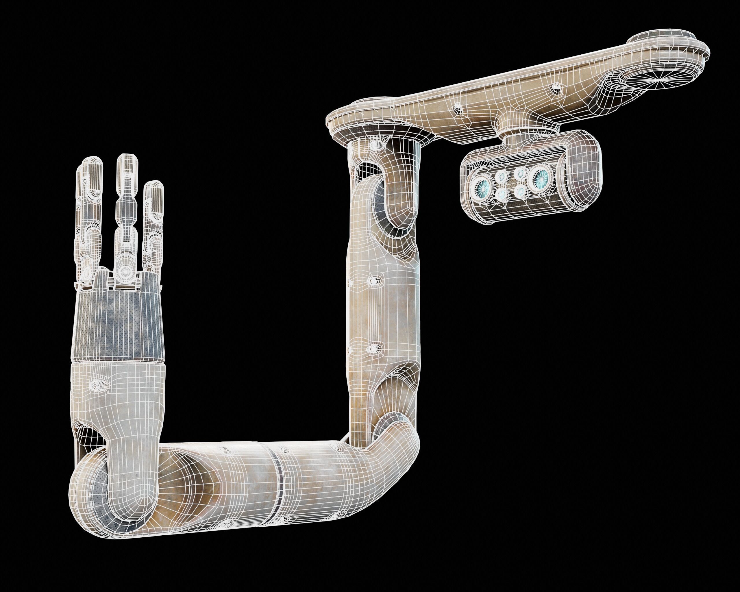 Robotic Arm MK1 Low-poly 3D model_3