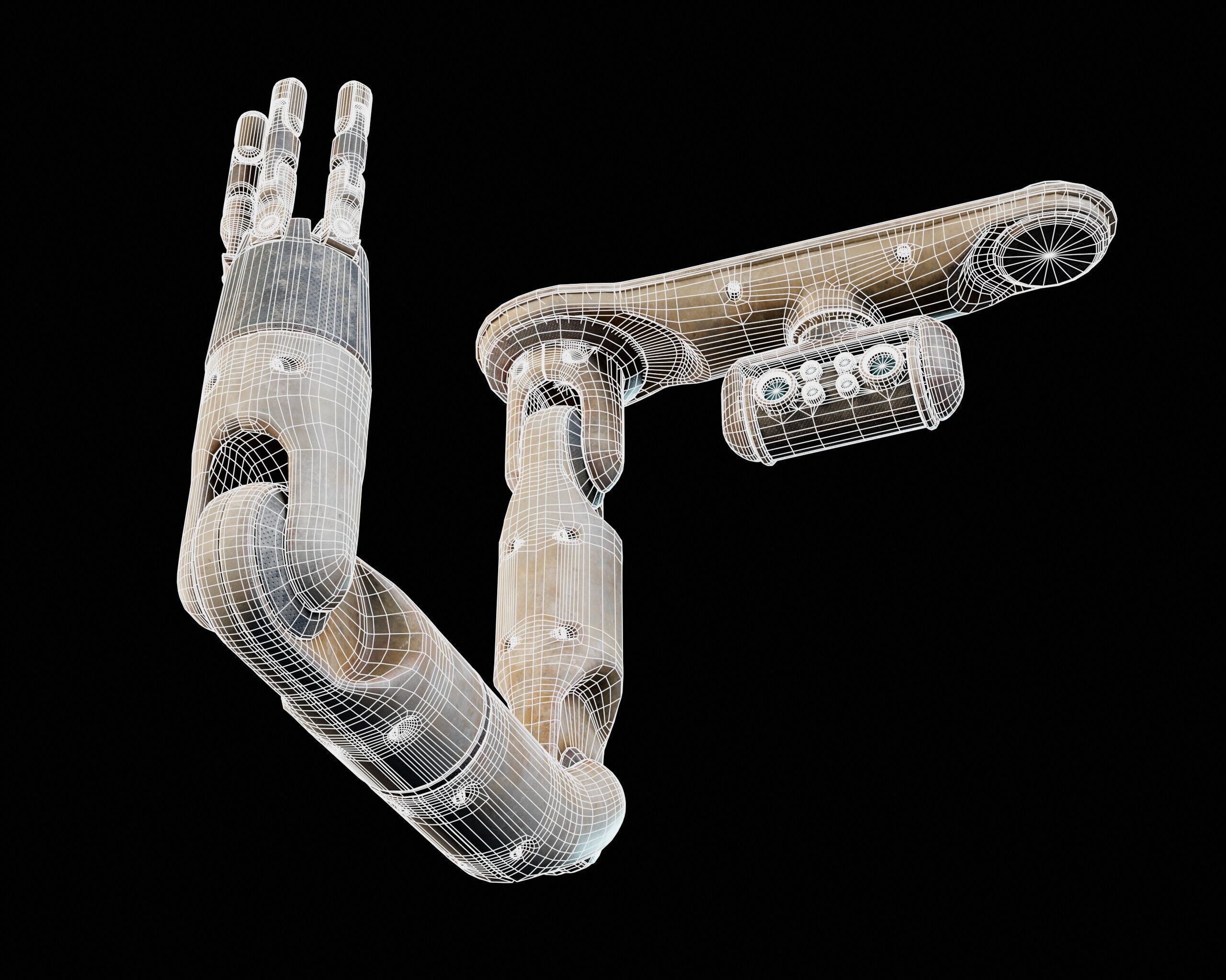 Robotic Arm MK1 Low-poly 3D model_5