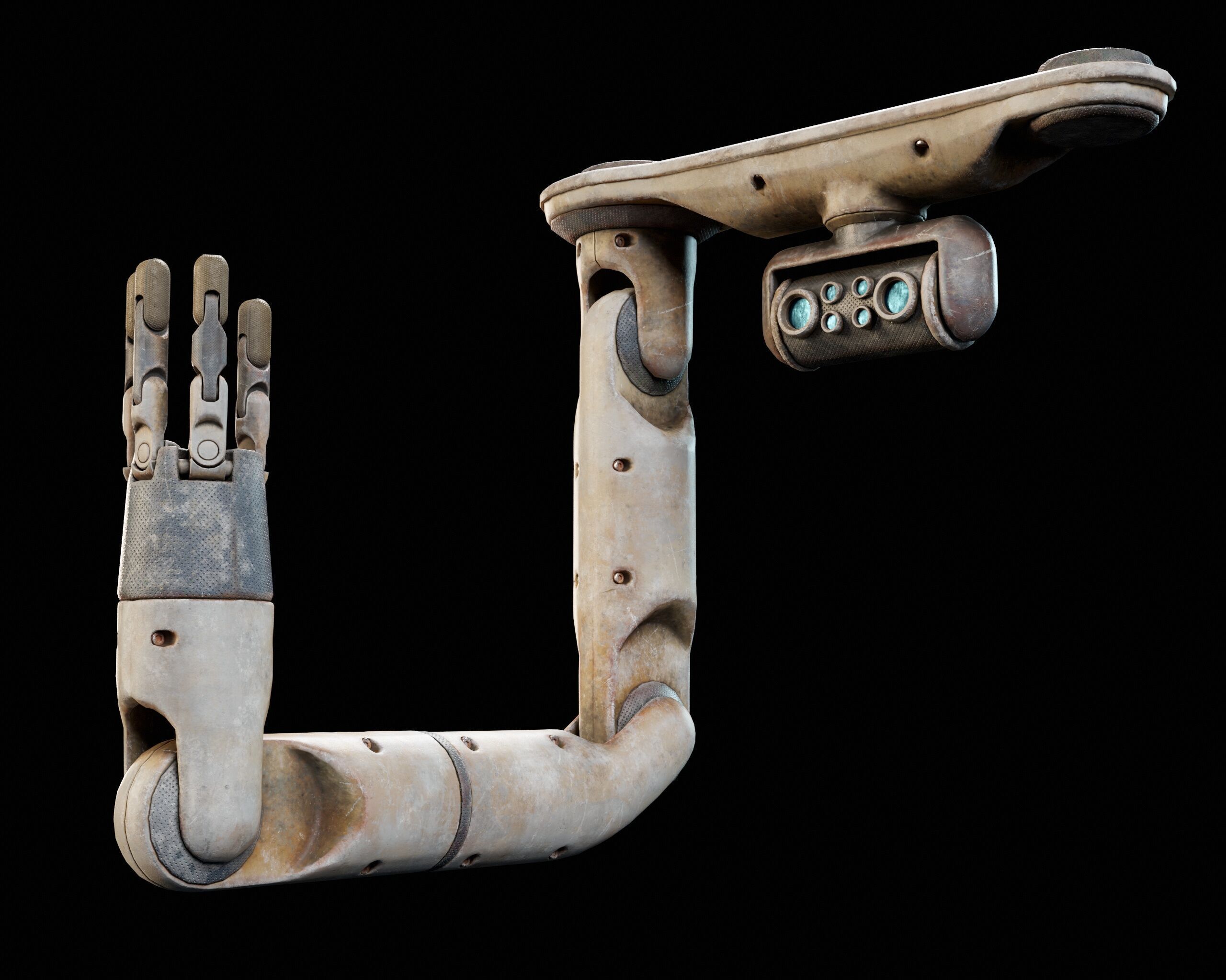 Robotic Arm MK1 Low-poly 3D model_2