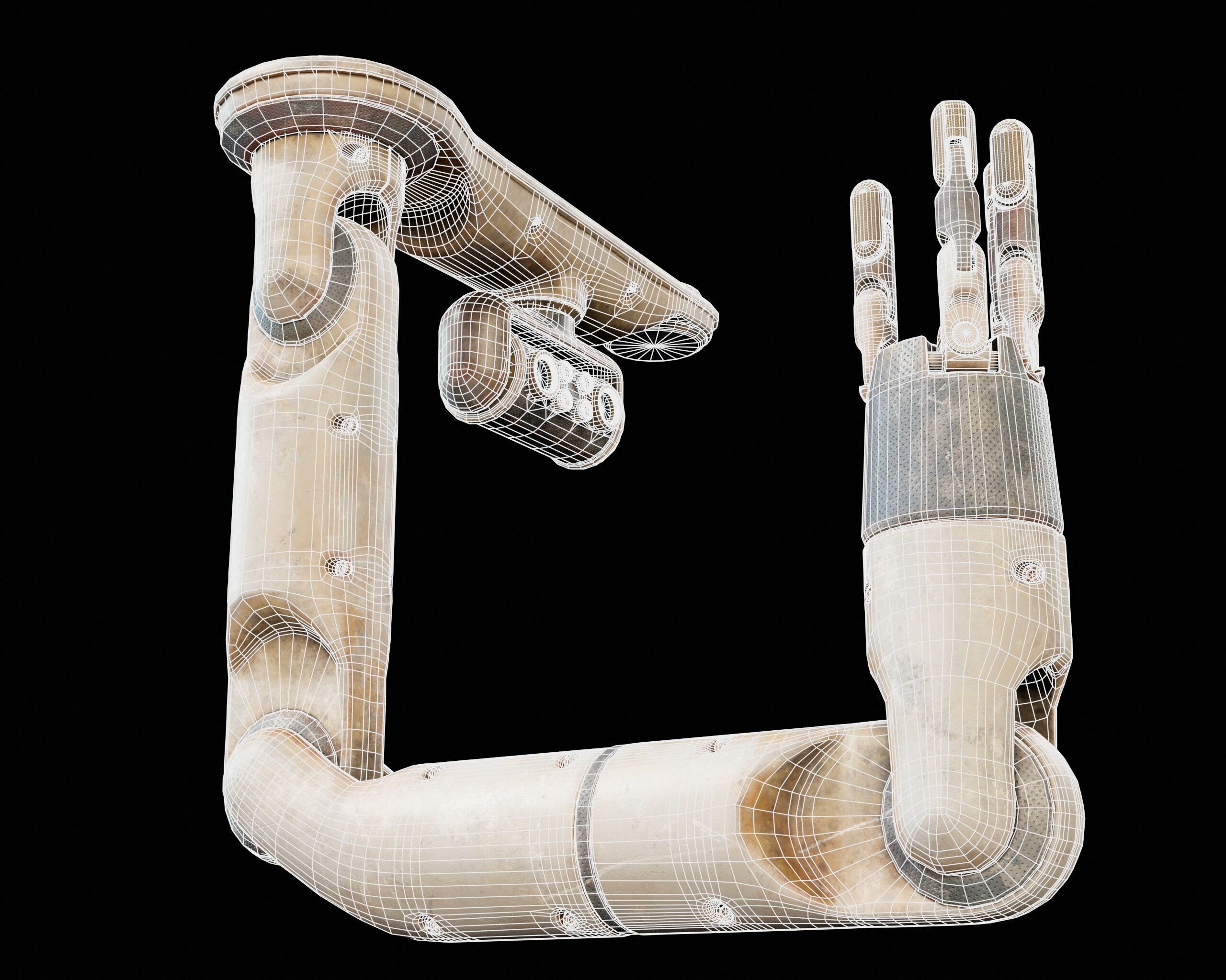 Robotic Arm MK1 Low-poly 3D model_11