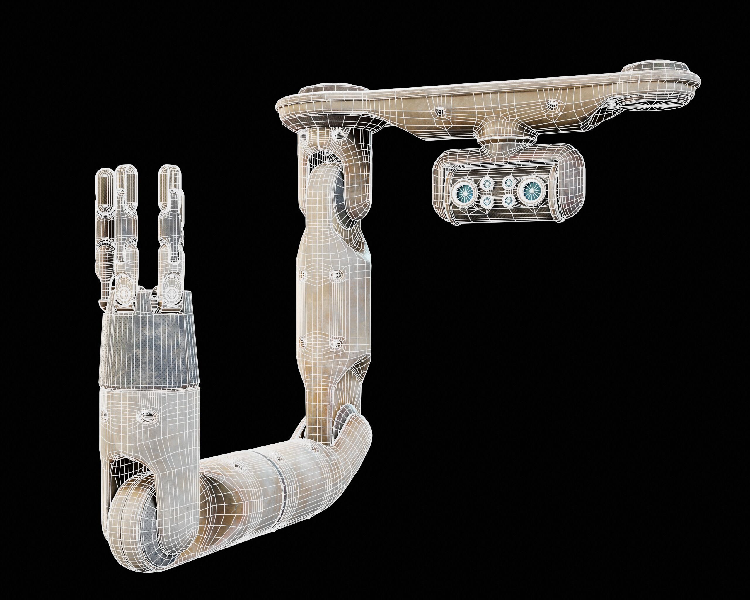 Robotic Arm MK1 Low-poly 3D model_7