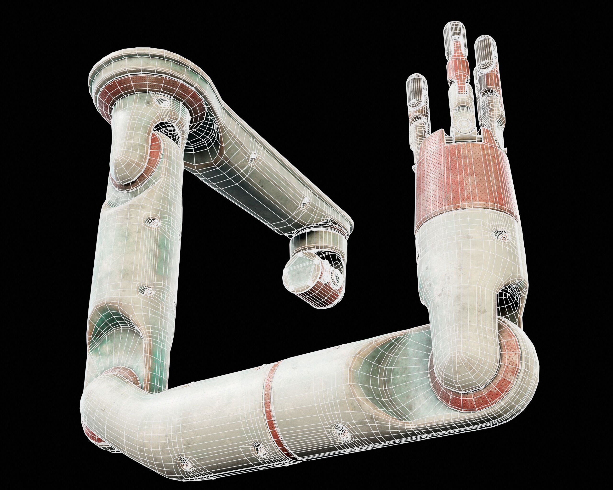 Robotic Arm MK2 Low-poly 3D model_12