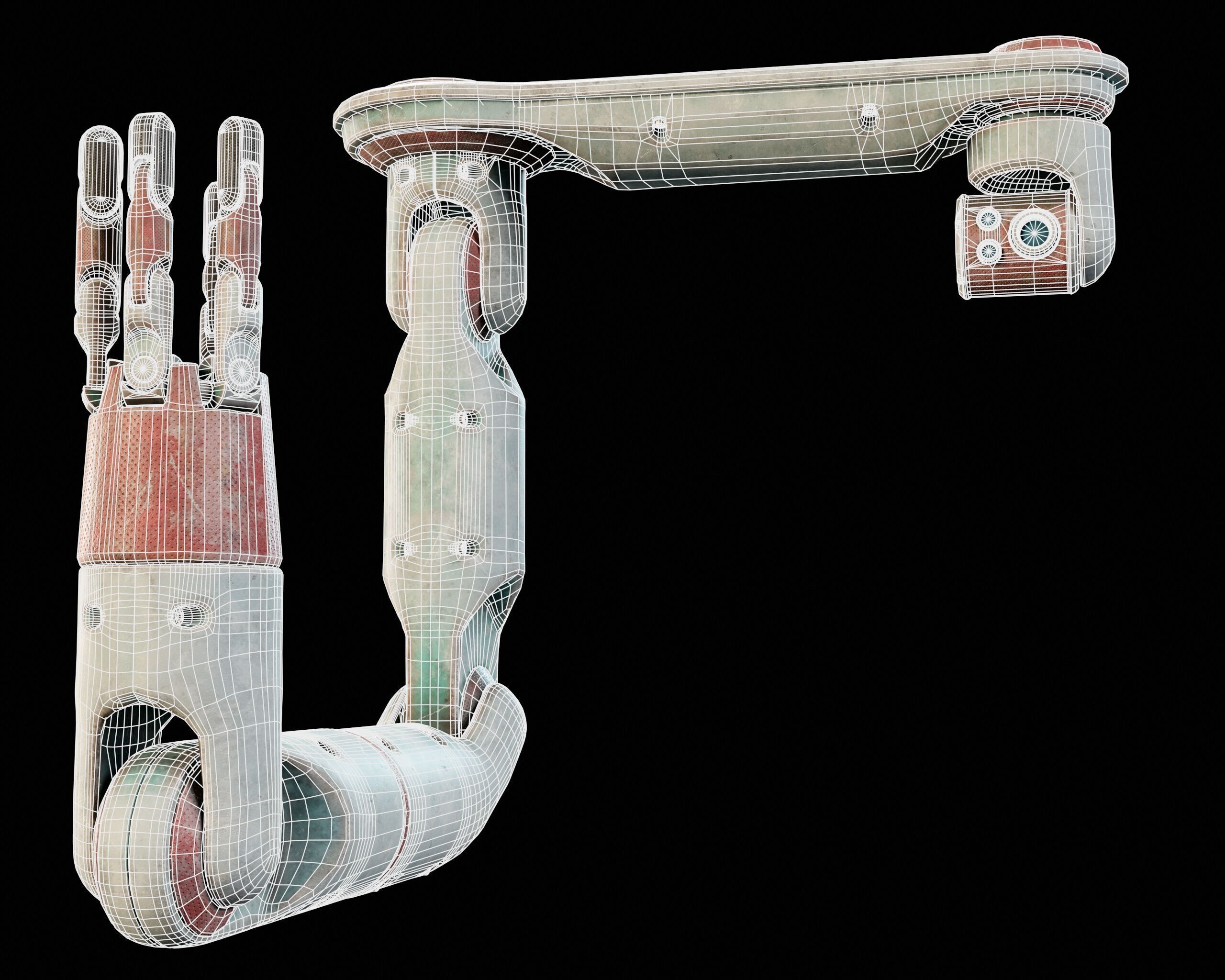 Robotic Arm MK2 Low-poly 3D model_8