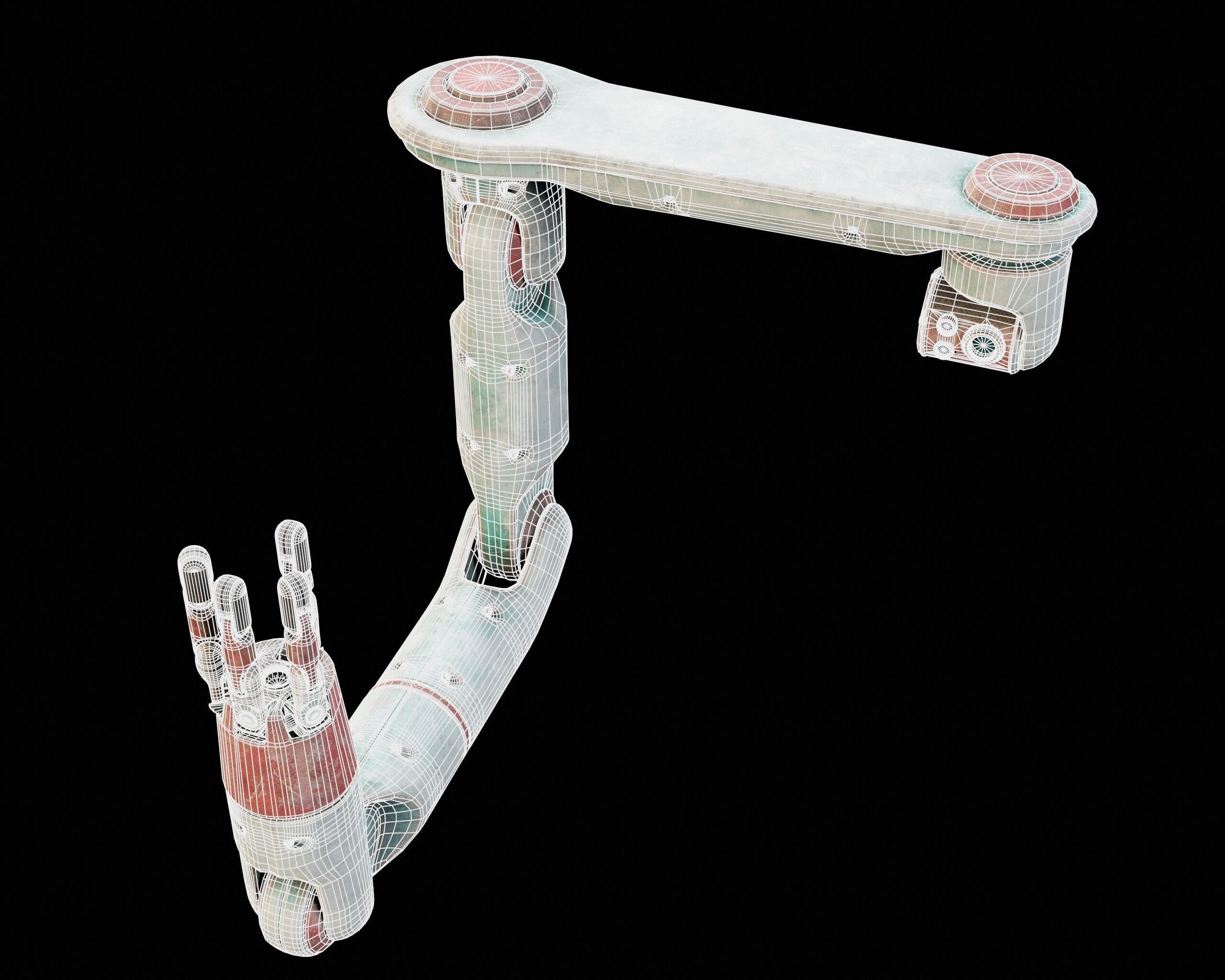 Robotic Arm MK2 Low-poly 3D model_10