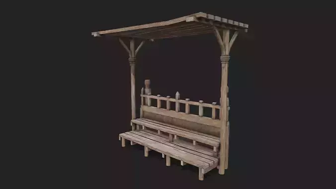 Medieval Wooden Bleacher Tribune 3 