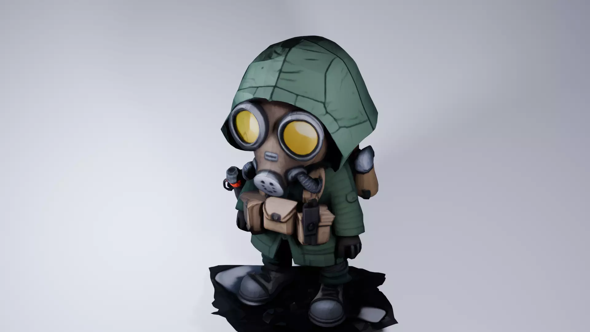 Wasteland Warrior 3D Model Masked Survivor NPC 3D model