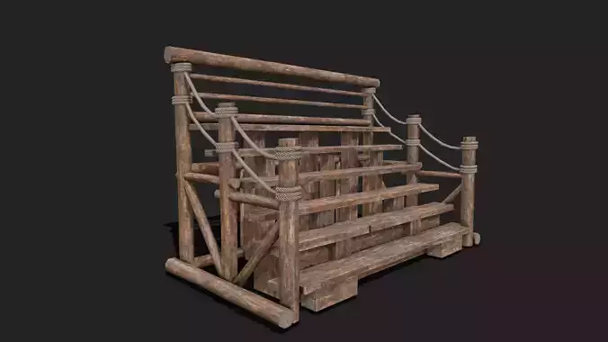 Medieval Wooden Bleacher Tribune 4