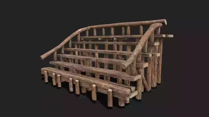 Medieval Wooden Bleacher Tribune 5